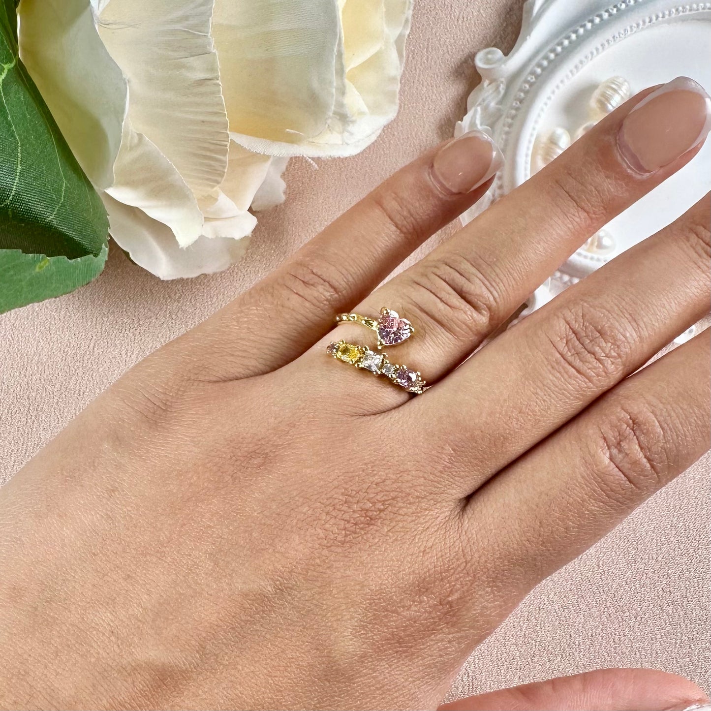 Bague Coeur Multicouleurs