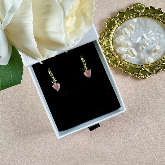 Boucles d'oreilles Coeur Rose