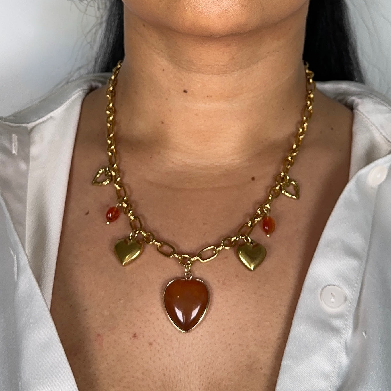 Collier Ruth Agate Rouge