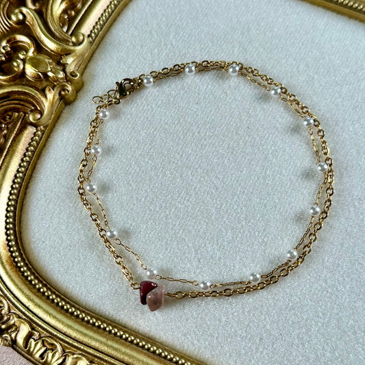 Bracelet de cheville Pierre - Jaspe Mokaïte