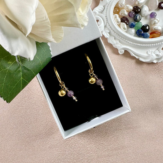 Boucle d'oreilles Royal Interchangeables - Améthyste