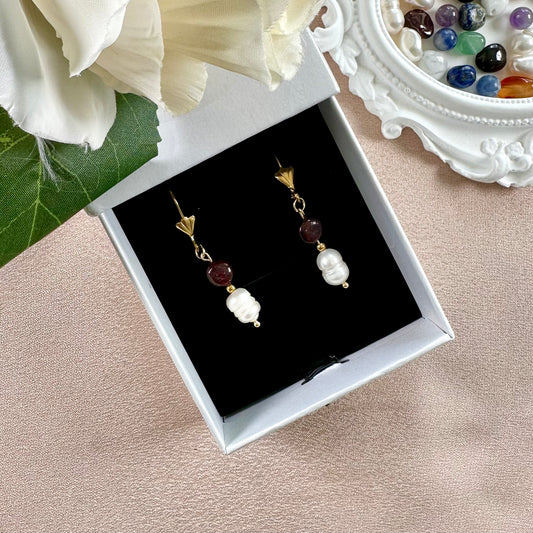 Boucles d'oreilles Promesse - Grenat