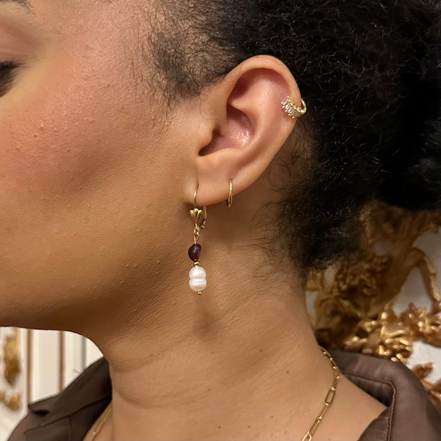 Boucles d'oreilles Promesse - Grenat