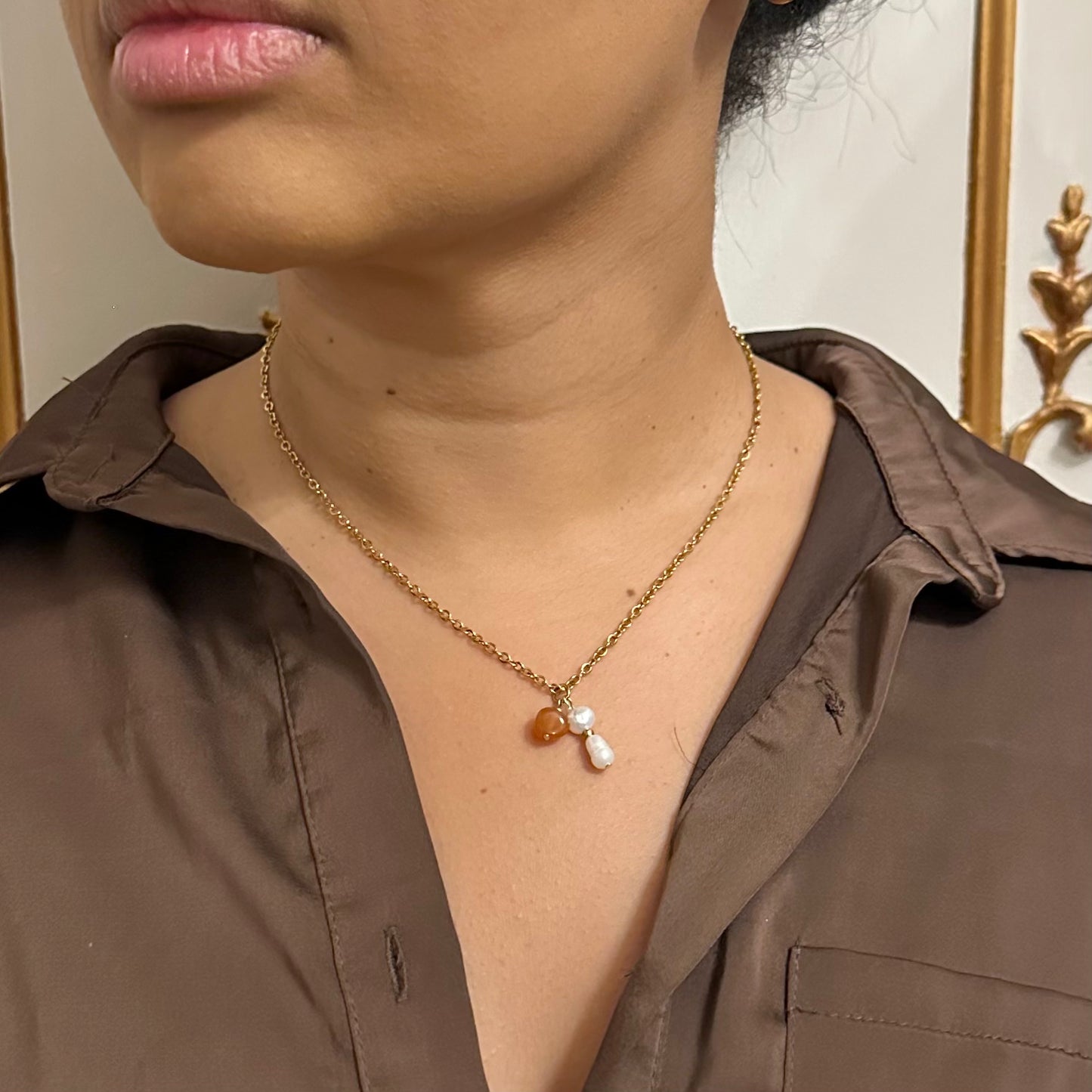 Collier Déborah - Agate de Feu