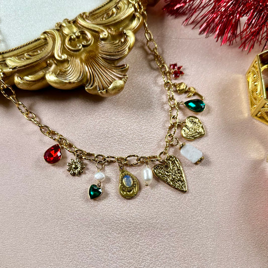 Collier Cristal - Jade Blanc & Pierre de Lune