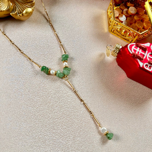 Collier en Y Perla - Aventurine