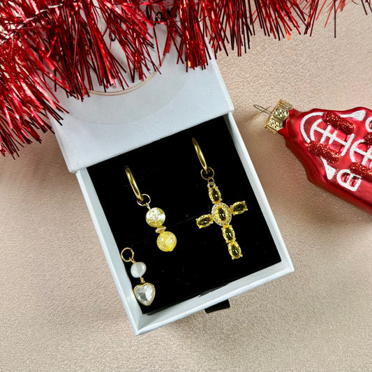 Boucles d'oreilles Glow Interchangeables - Agate de Feu