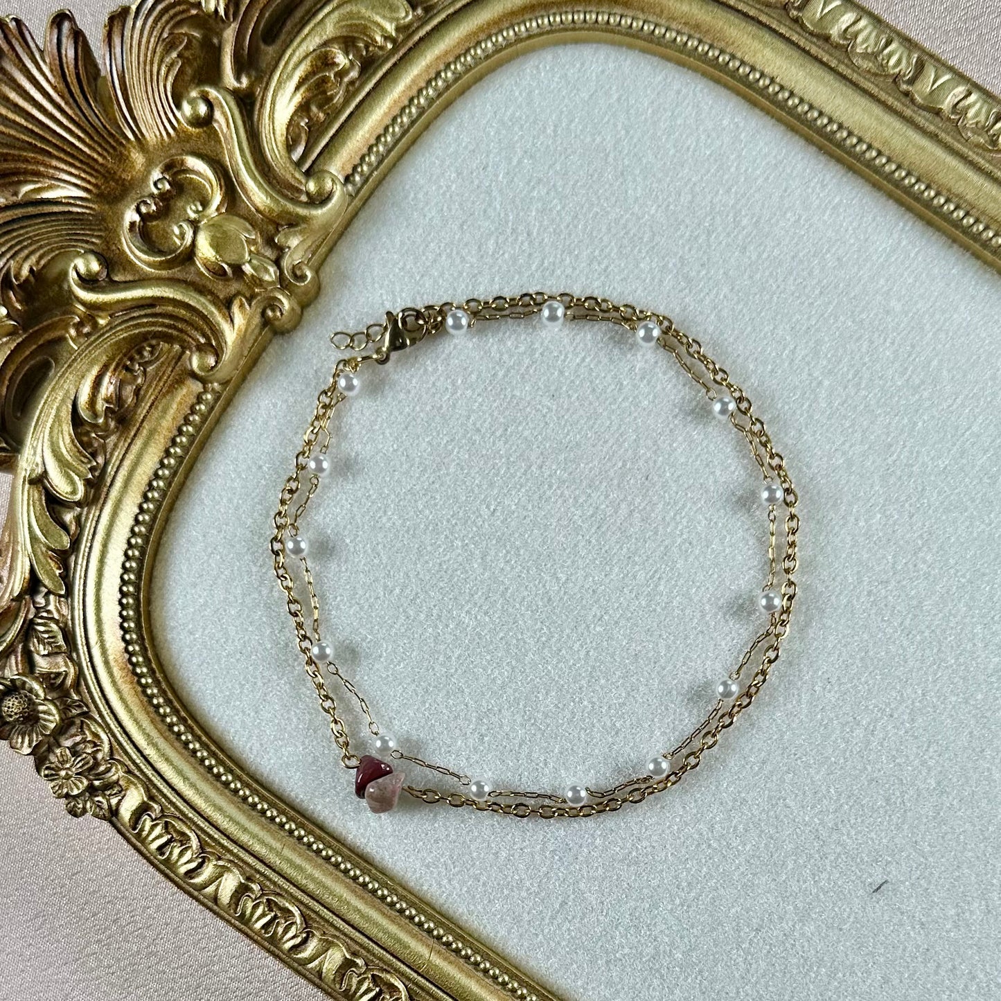 Bracelet de cheville Pierre - Jaspe Mokaïte