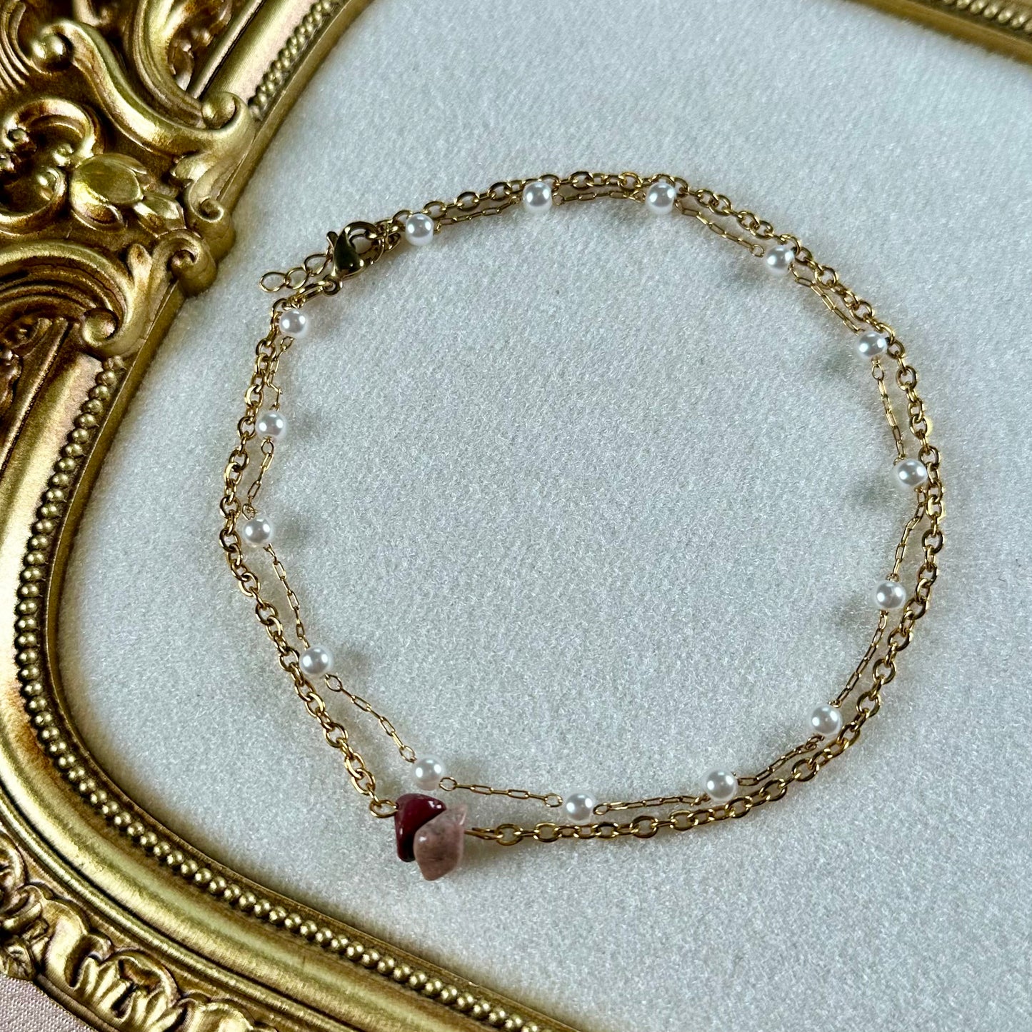 Bracelet de cheville Pierre - Jaspe Mokaïte