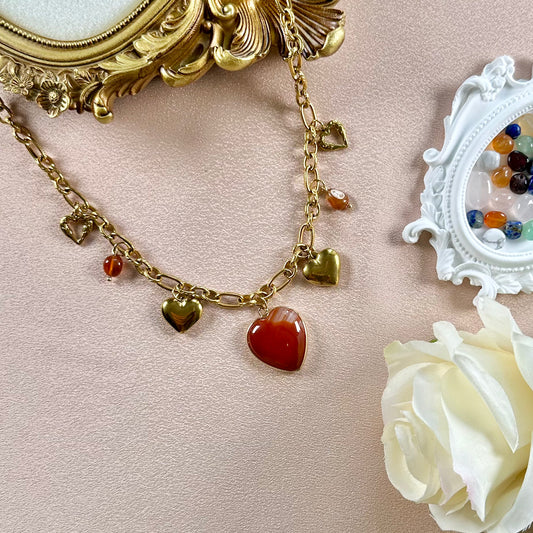 Collier Ruth Agate Rouge
