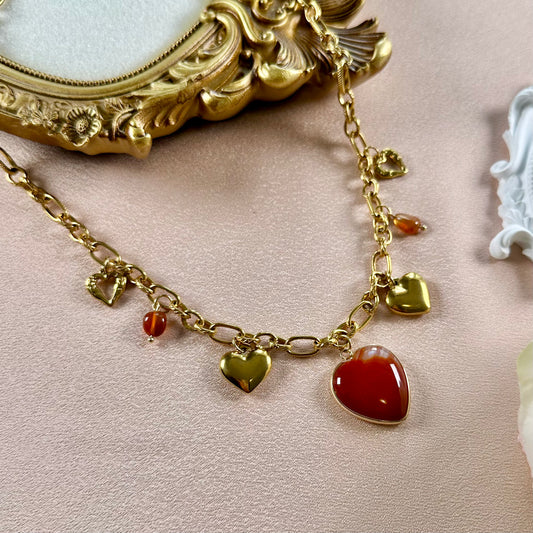 Collier Ruth Agate Rouge