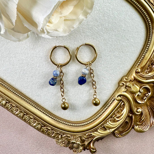Boucles d'oreilles Palais Interchangeables - Lapis Azuli