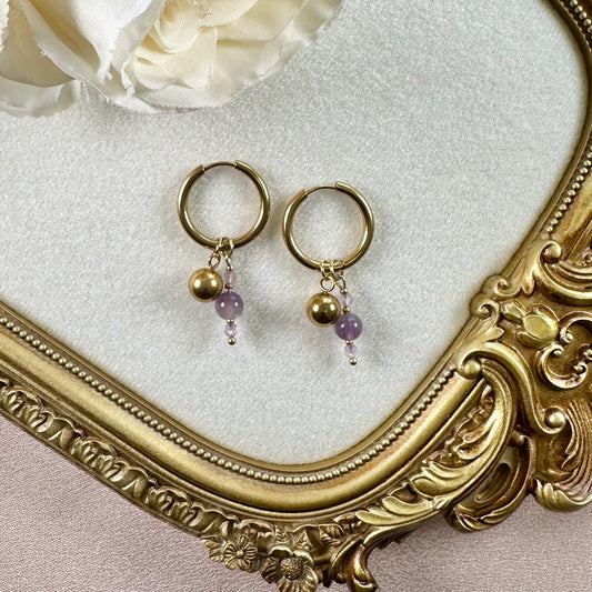 Boucle d'oreilles Royal Interchangeables - Améthyste