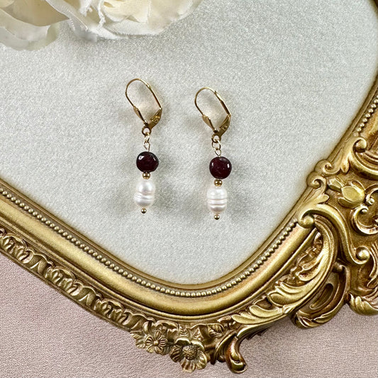 Boucles d'oreilles Promesse - Grenat