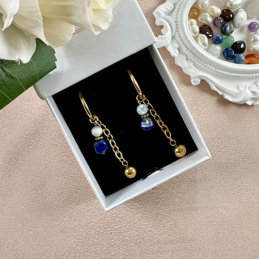 Boucles d'oreilles Palais Interchangeables - Lapis Azuli