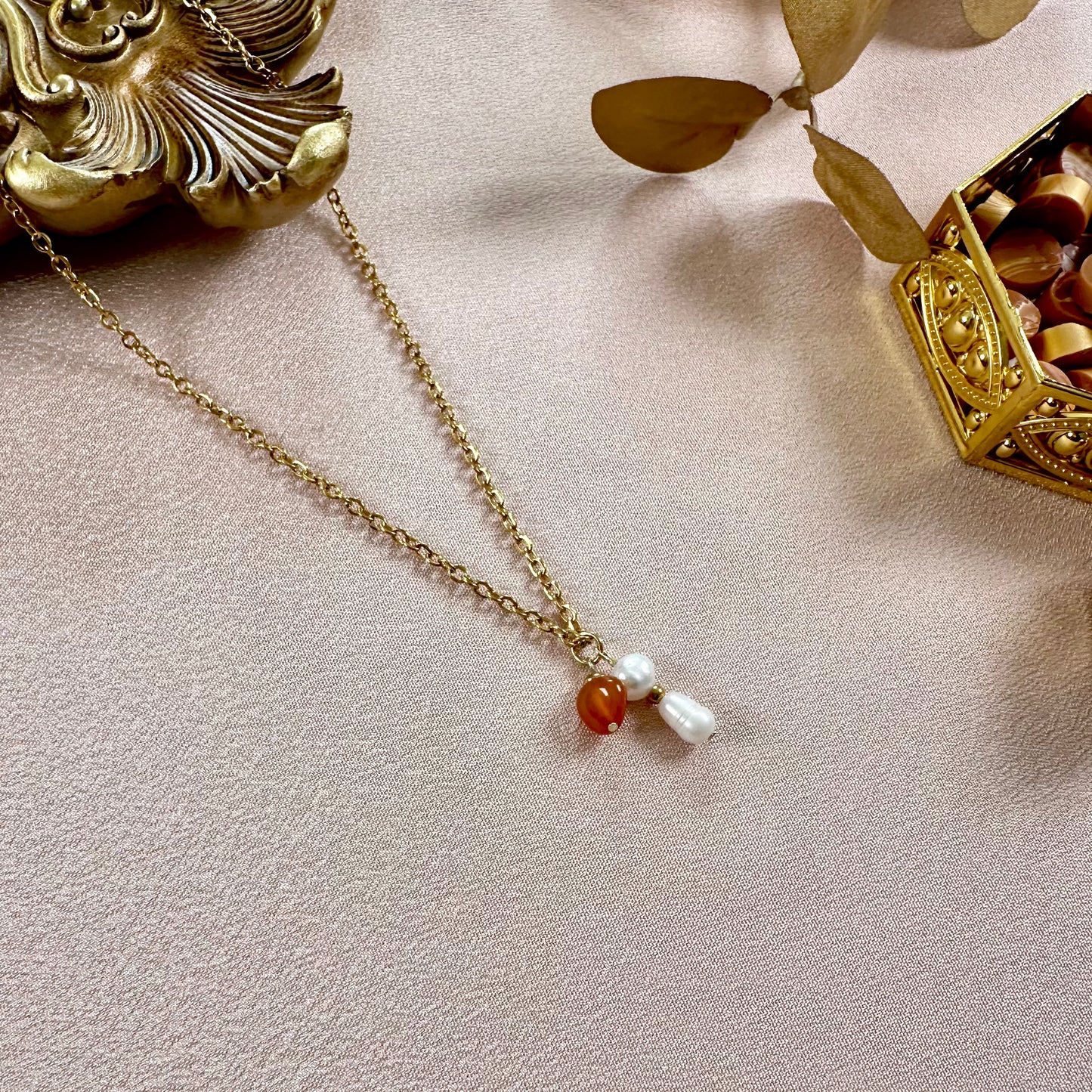 Collier Déborah - Agate de Feu