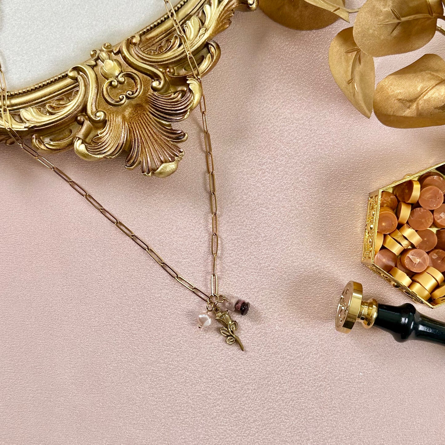 Collier Fleur - Jaspe Mokaïte