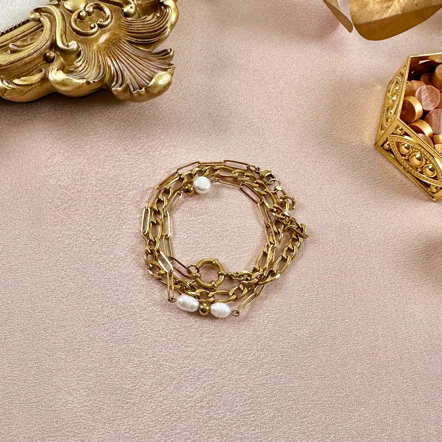 Collier Trésor interchangeable - Obsidienne & Howlite