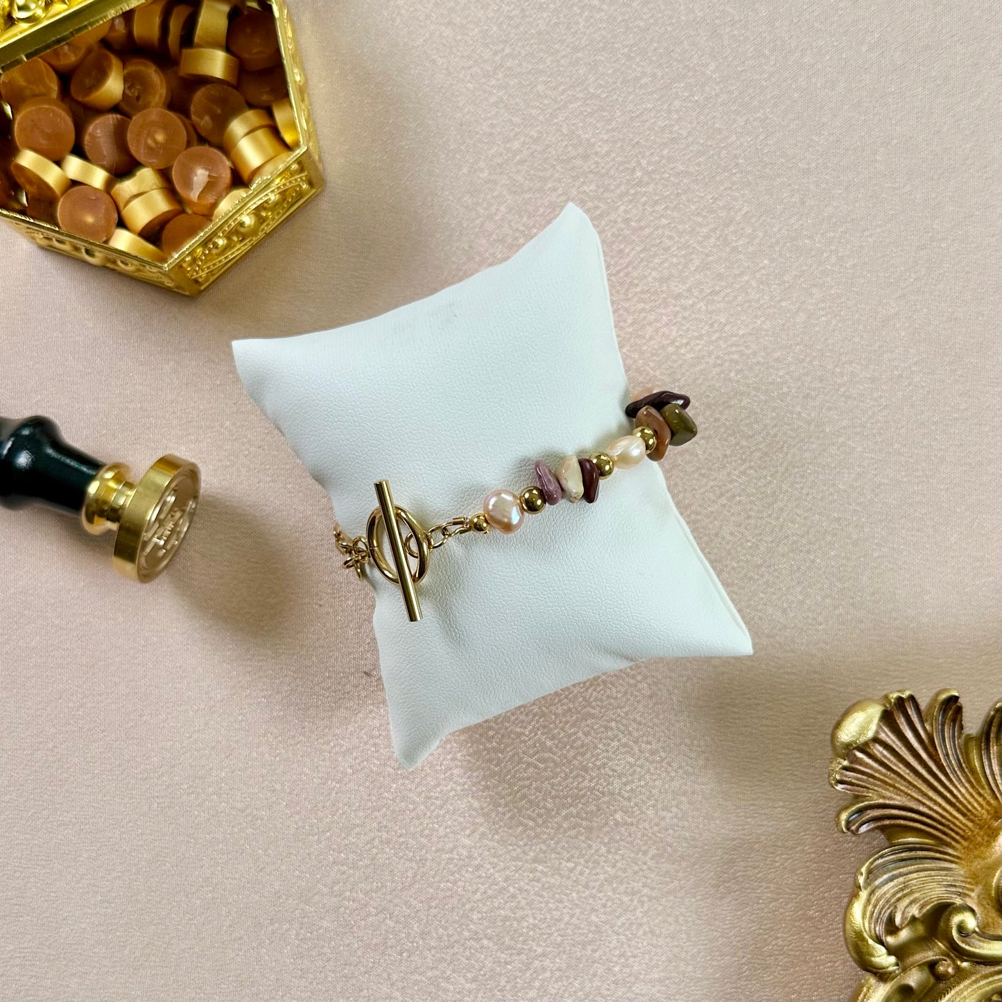 Bracelet Fleur - Jaspe Mokaïte