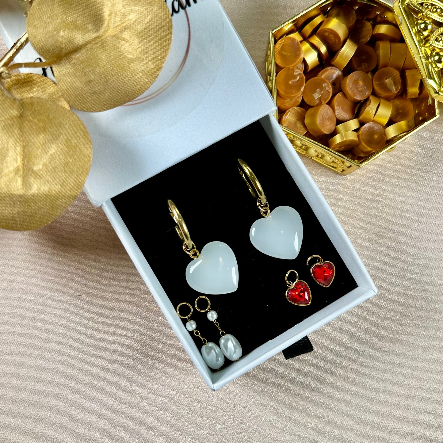 Boucles d'oreilles Love Interchangeables