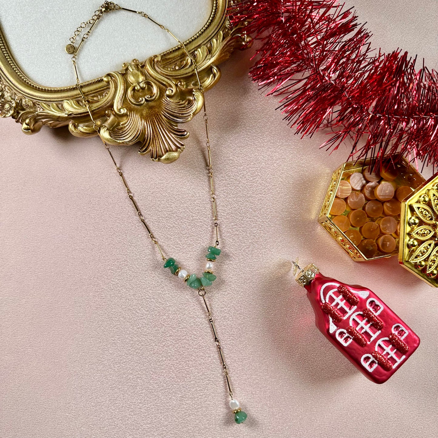 Collier en Y Perla - Aventurine