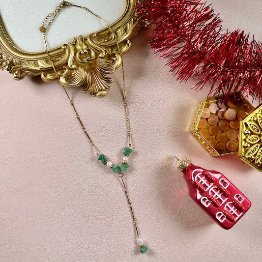 Collier en Y Perla - Aventurine