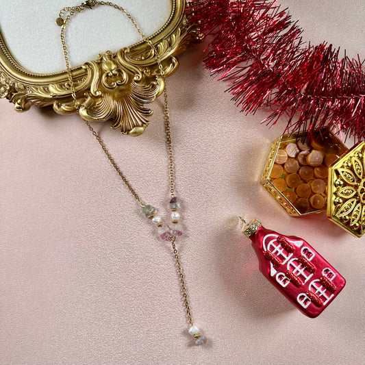 Collier en Y Perla - Fluorite