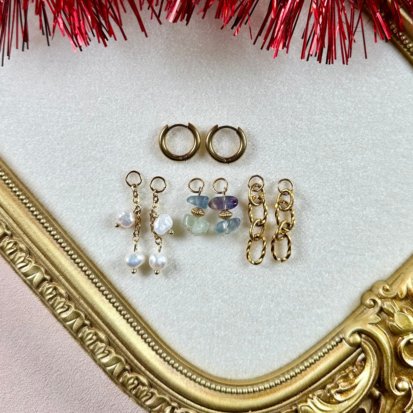 Boucles d'oreilles Perla Interchangeables - Fluorite