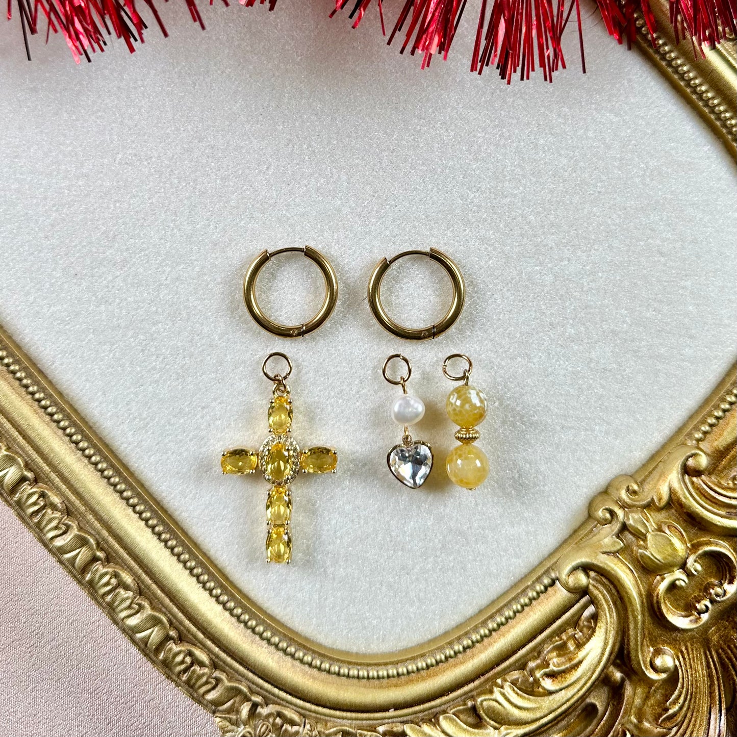 Boucles d'oreilles Glow Interchangeables - Agate de Feu