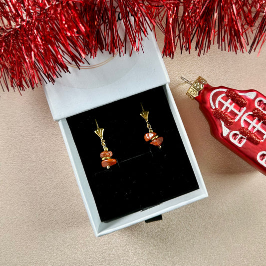 Boucles d'oreilles Pierre - Jaspe Rouge