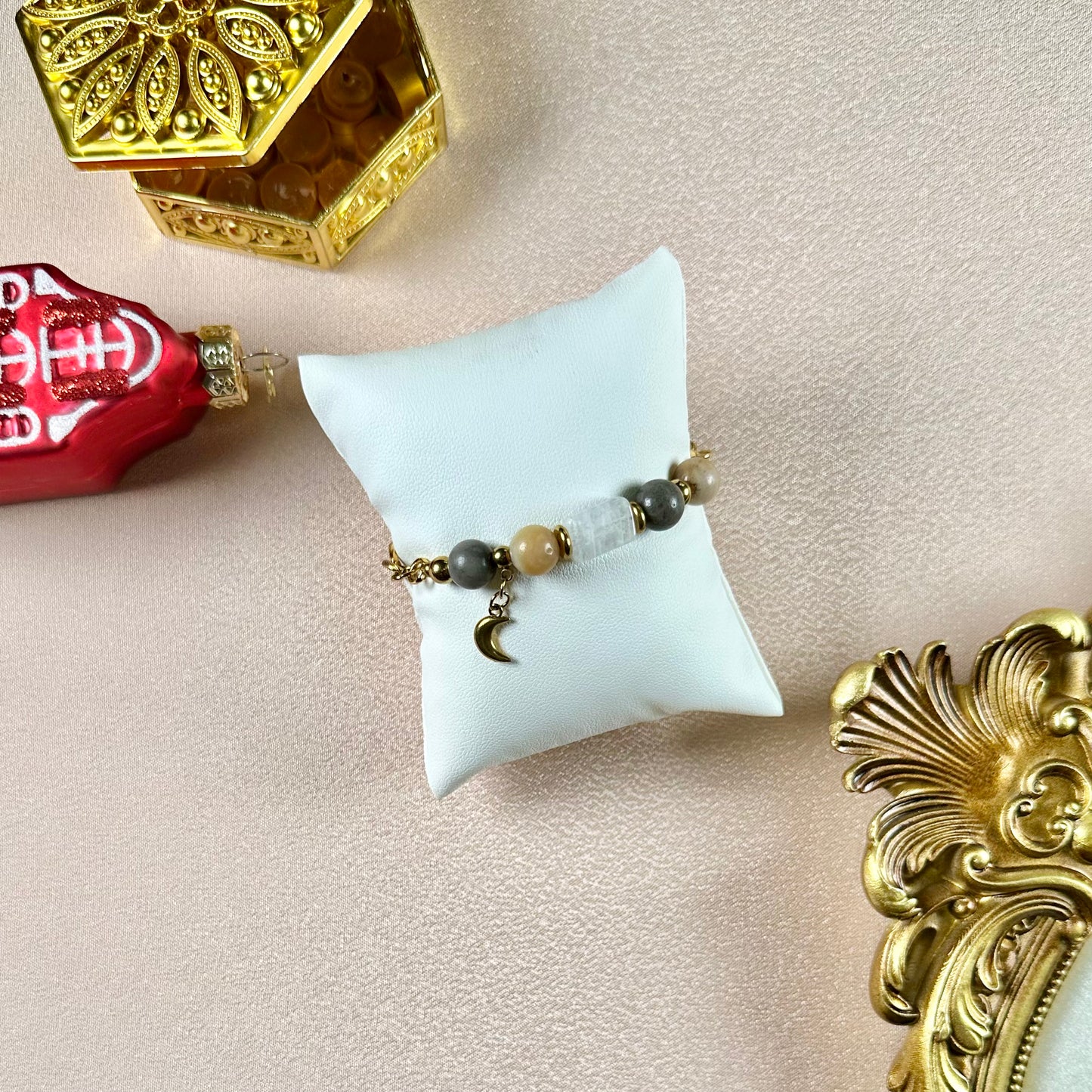 Bracelet Lina - Jade Blanc & Amazonite