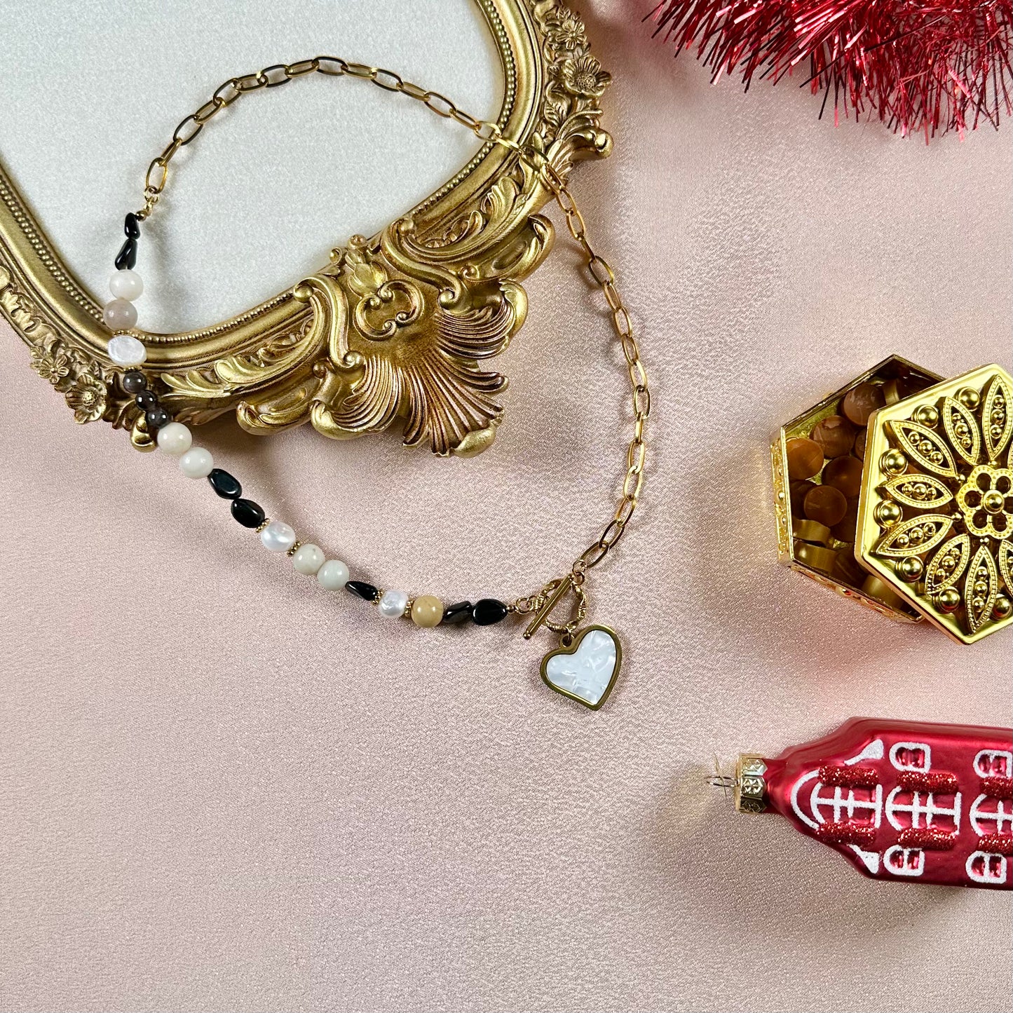 Collier Julie - Amazonite & Obsidienne