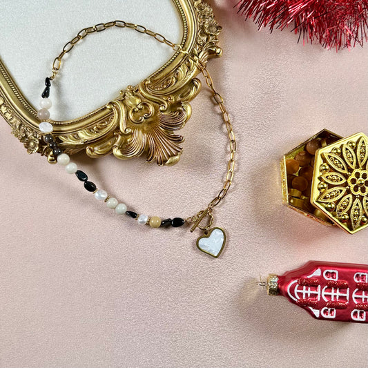 Collier Julie - Amazonite & Obsidienne