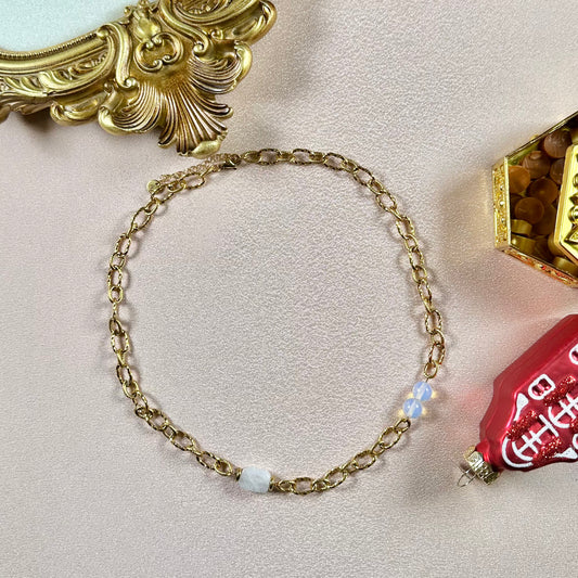 Collier Rêve - Jade Blanc & Opale