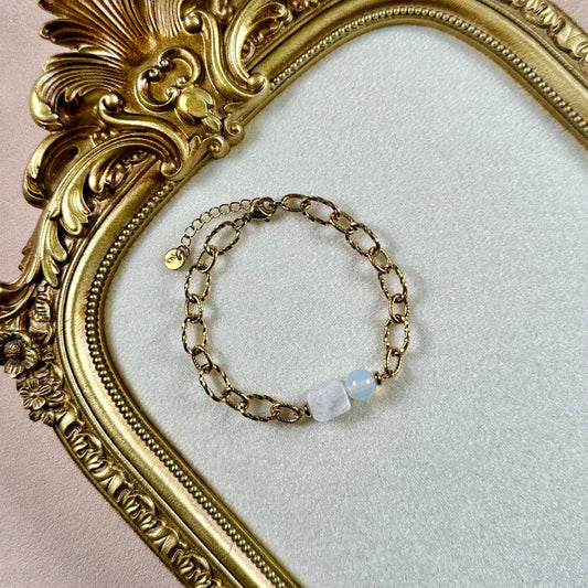 Bracelet Rêve - Jade Blanc & Opale